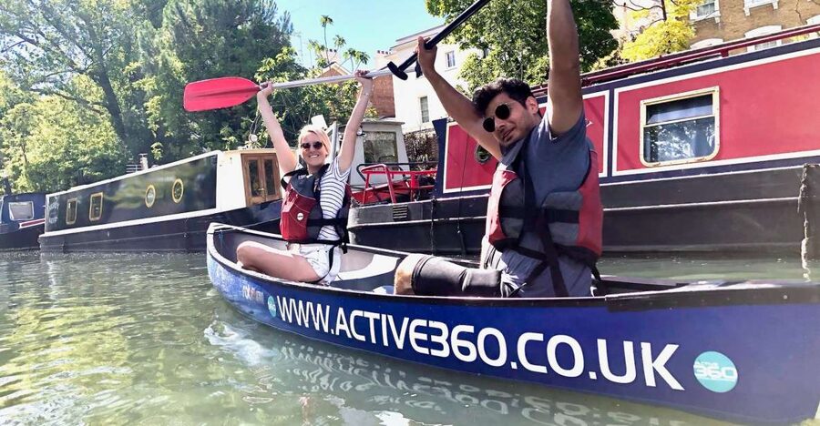 2 seater Canoe Rental in Ladbroke Grove - Paddling toward Westbourne Park and Little Venice