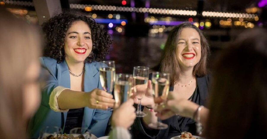 Festive London New Year’s Eve 3-Course Dinner Cruise - A three-course dinner in the heated saloon