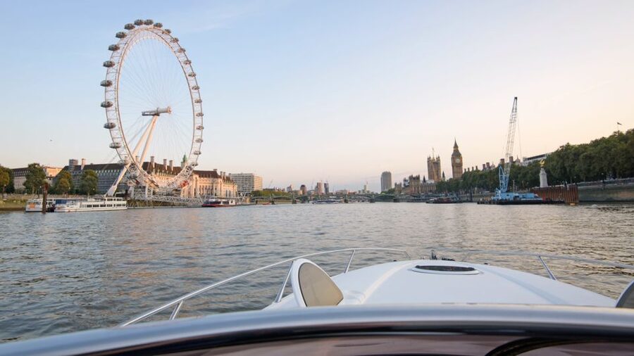 London: 2 hour private luxury yacht hire on the River Thames - Battersea Power Station to Westminster