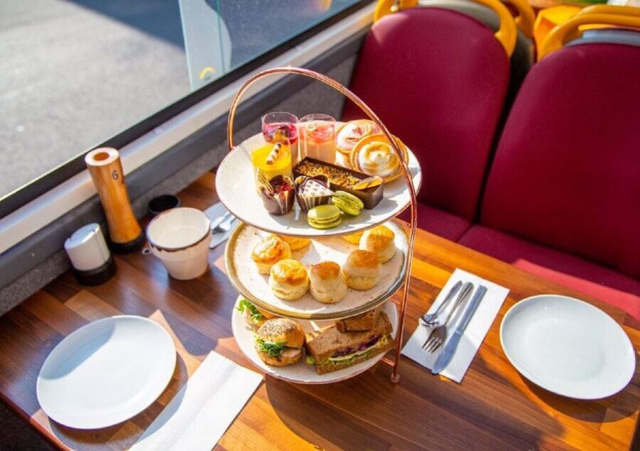 London: Afternoon Tea Bus with a Glass of Prosecco - A London bus ride with a proper afternoon tea