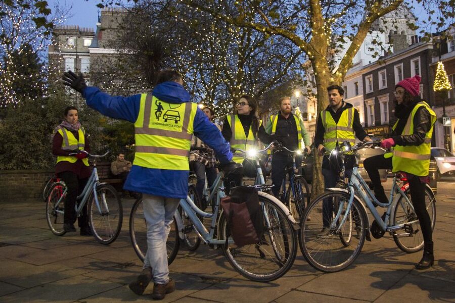 London Christmas Lights Bike Tour - Carnaby Street and smaller London lanes