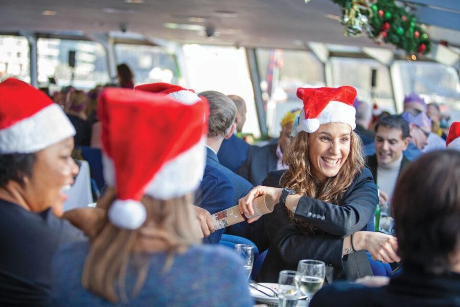 London: Christmas Party Lunch Cruise - Music changes the mood from lunch to party