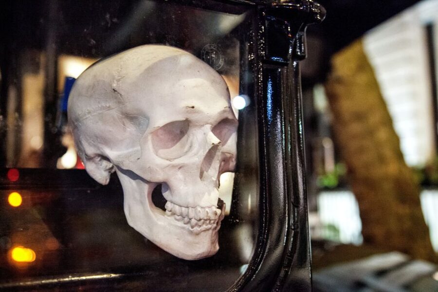 London: Comedy Horror Ghost Tour on a Bus - Boarding the vintage Necrobus near Trafalgar Square
