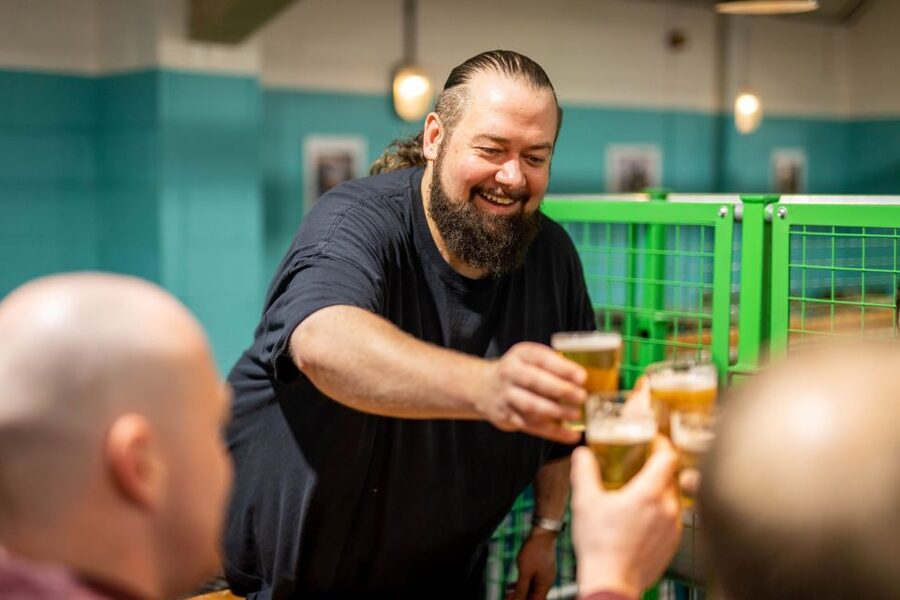 London: Craft Brewery Tour with Tasting of 4 Beers - Four beers on the mezzanine terrace