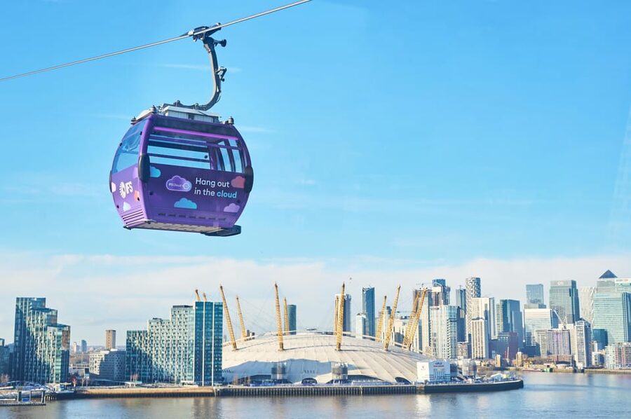 London: IFS Cloud Cable Car - Crossing the Thames between two very different parts of London