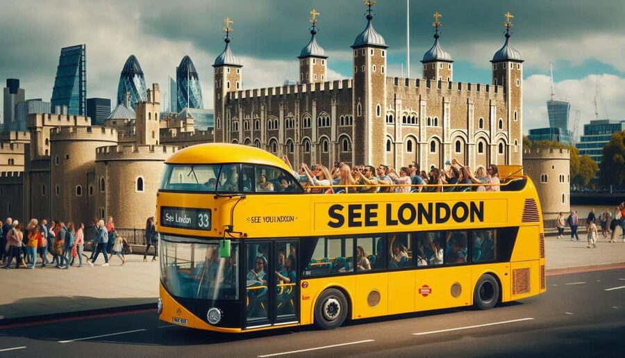 London: Private Open-Top Sightseeing Bus Tour - London from the top deck