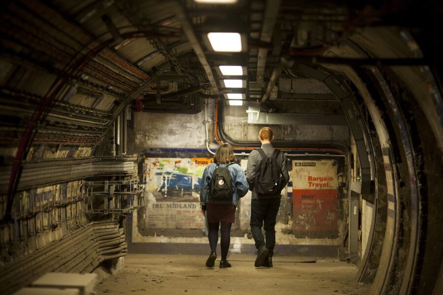 London: The Lost Tunnels of Euston Station Guided Tour - Entering Euston Square from the hospital side
