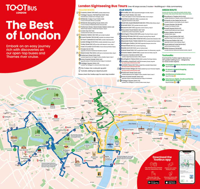 London: Tootbus Hop-on Hop-off with optional River Cruise - Four walks that turn a bus ride into a city day