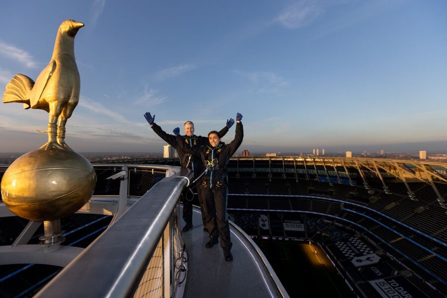 London: Tottenham Hotspur Stadium Skywalk Experience - The glass roof and 46.8 metre views